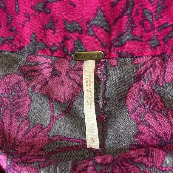 Free People Sheila pink/blue gray floral shorts, size 6 - Picture 7 of 8